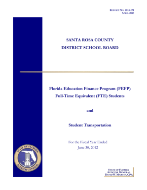 Sample email to send audit report - Santa Rosa County District School Board members and the Superintendent of Schools who served during the