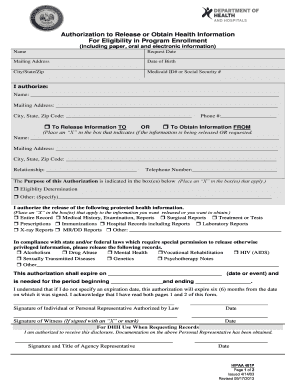 Bill Of Sale Form Louisiana Authorization To Release Or Obtain Health Information Templates ...