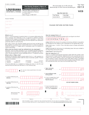 Louisiana Withholding Tax Form L-1