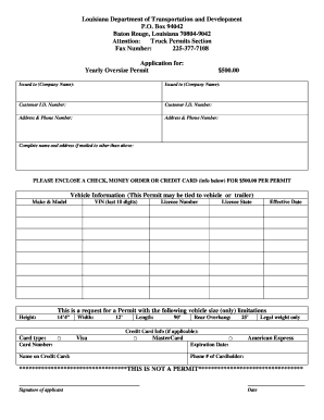 louisiana yearly oversize permit form