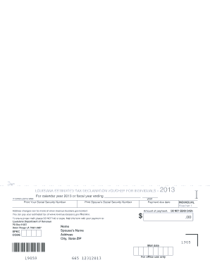 Louisiana Estimated Tax Declaration Voucher