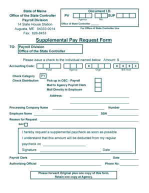 Supplemental Pay Request Form - Maine.gov - maine