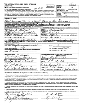Iowa Statement of Organization Form DR-1