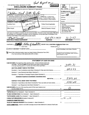 Iowa Campaign Finance Disclosure Form DR-2