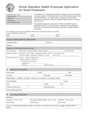 Illinois Standard Health Employee Application