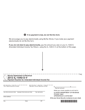 Illinois Amended Income Tax Payment Voucher