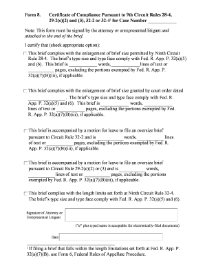 Certificate of Compliance for Ninth Circuit Brief