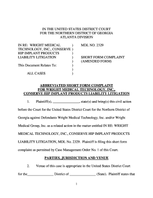 district short form