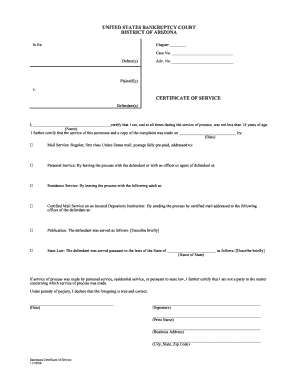 Employee of the month template funny - Certificate of Service - United States Bankruptcy Court - District of ... - azb uscourts