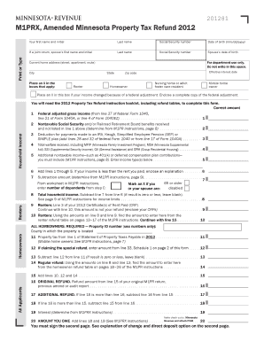 Minnesota Property Tax Refund Form M1PRX