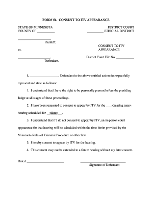 Consent to ITV Appearance Form