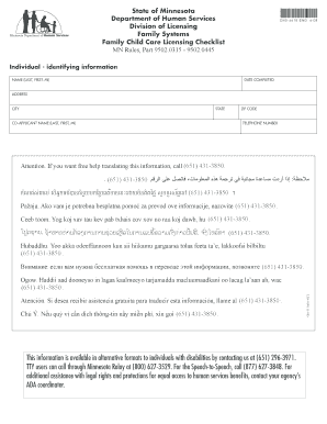 Minnesota Family Child Care Licensing Checklist