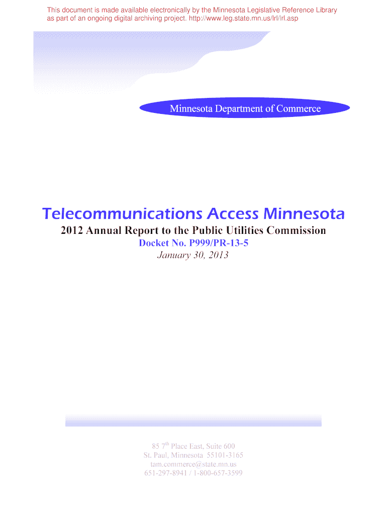 Telecommunications Access Minnesota - Minnesota State Legislature - archive leg state mn Preview on Page 1