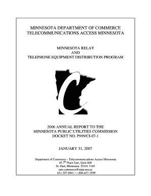 Fillable Online Minnesota Department Of Commerce Telecommunications Access Fax Email Print Pdffiller