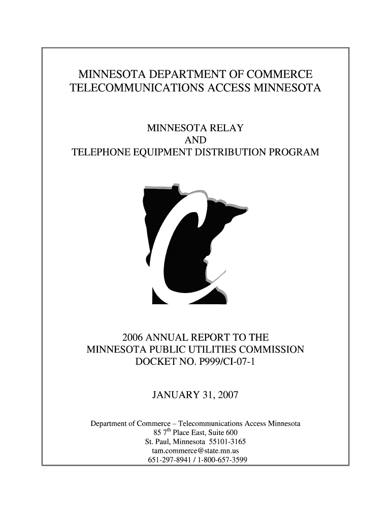 Minnesota Department of Commerce-Telecommunications Access Preview on Page 1