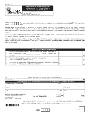 Louisiana Partnership/Fiduciary Return Extension Form