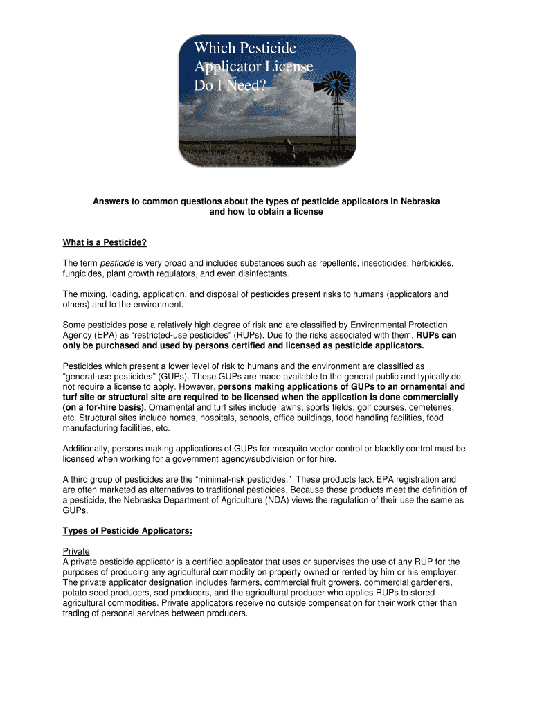 Pesticide OverviewMinnesota Department of Agriculture Preview on Page 1