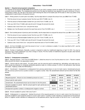 Louisiana Underpayment Penalty Form R-210NR