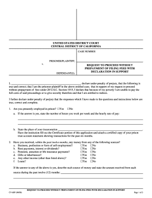 K: USDC Forms Mai Ver WordPerfect CV-60P.wpd - Central District ... - court cacd uscourts