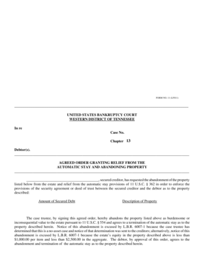 US Bankruptcy Court Order LF011