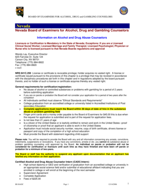 Information on Alcohol and Drug Abuse Counselors - State of Nevada - add nv