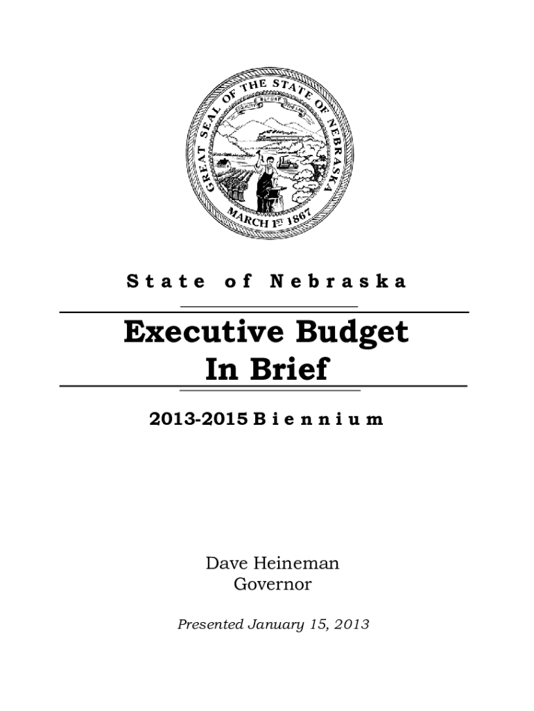 Executive Budget In Brief - Budget Division - State of Nebraska Preview on Page 1