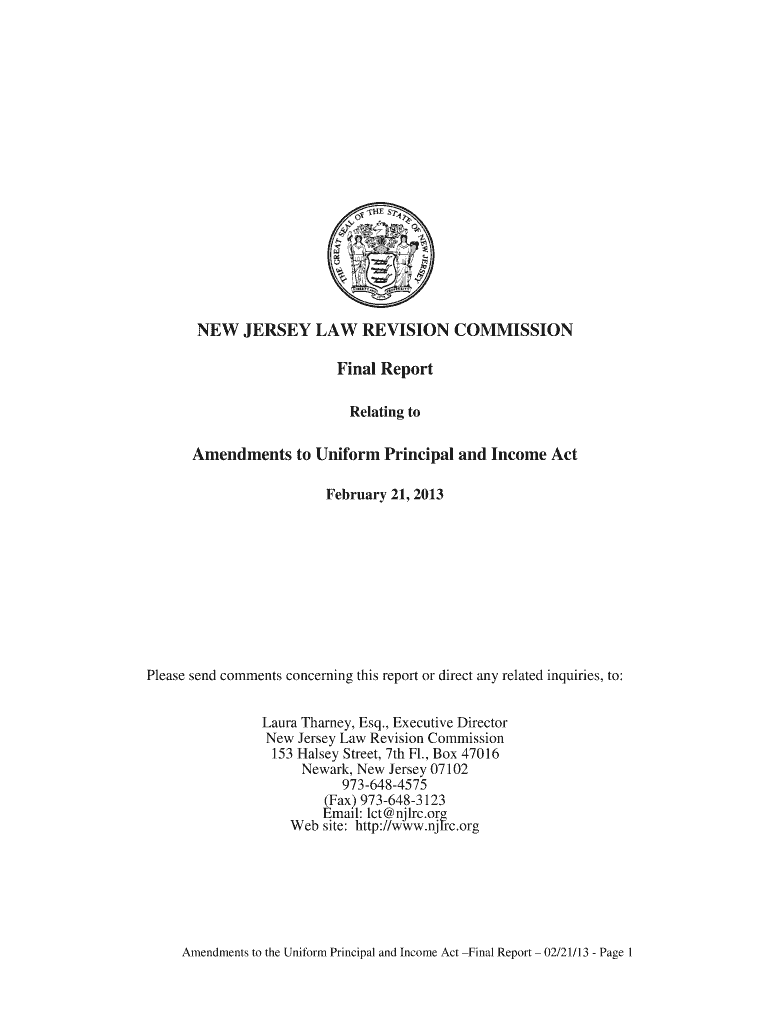 NEW JERSEY LAW REVISION COMMISSION Final Report - lawrev state nj Preview on Page 1