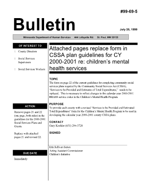 Attached pages replace form in CSSA plan guidelines for CY 2000 ... - dhs state mn