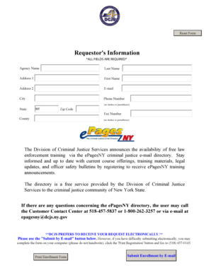 New York Law Enforcement Training Registration Form