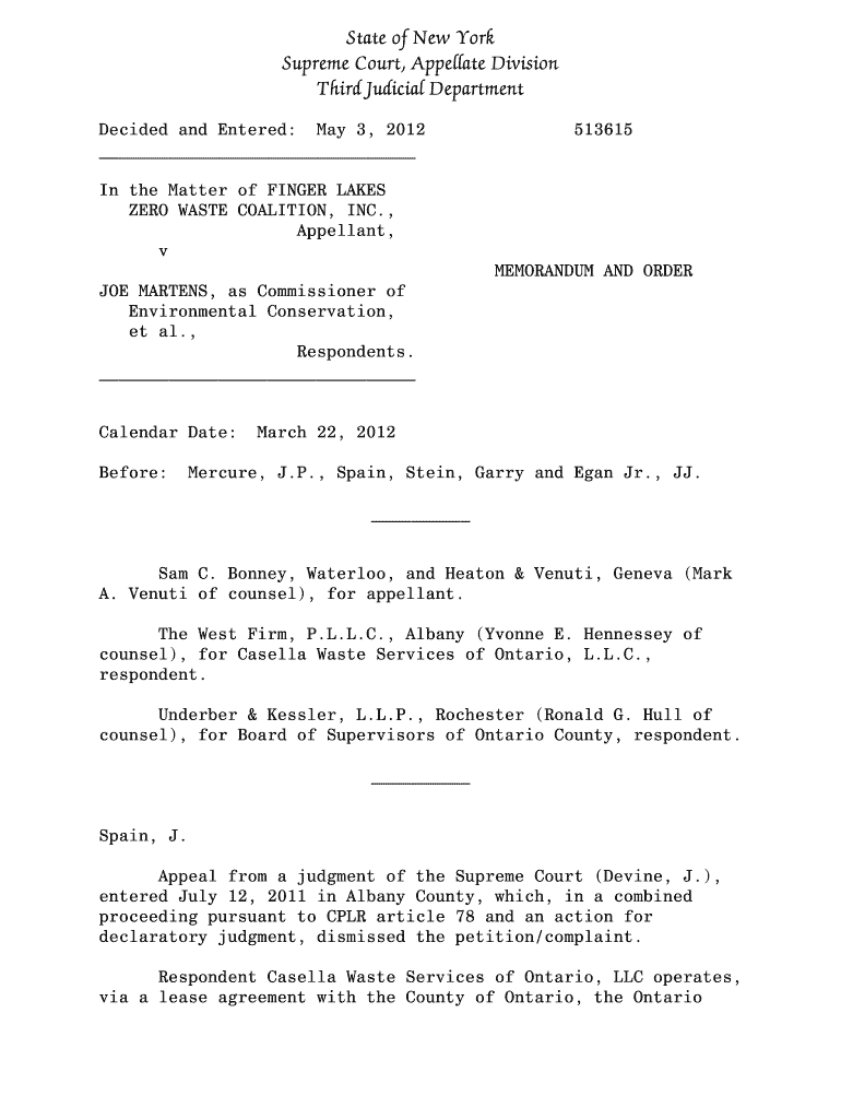 In the Matter of FINGER LAKES - decisions courts state ny Preview on Page 1