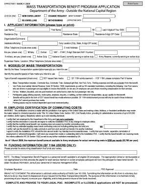 Mass Transportation Benefit Program Application