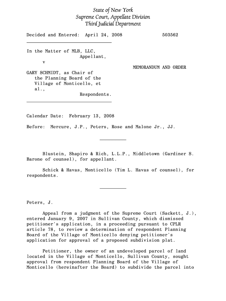 In the Matter of MLB, LLC, - decisions courts state ny Preview on Page 1