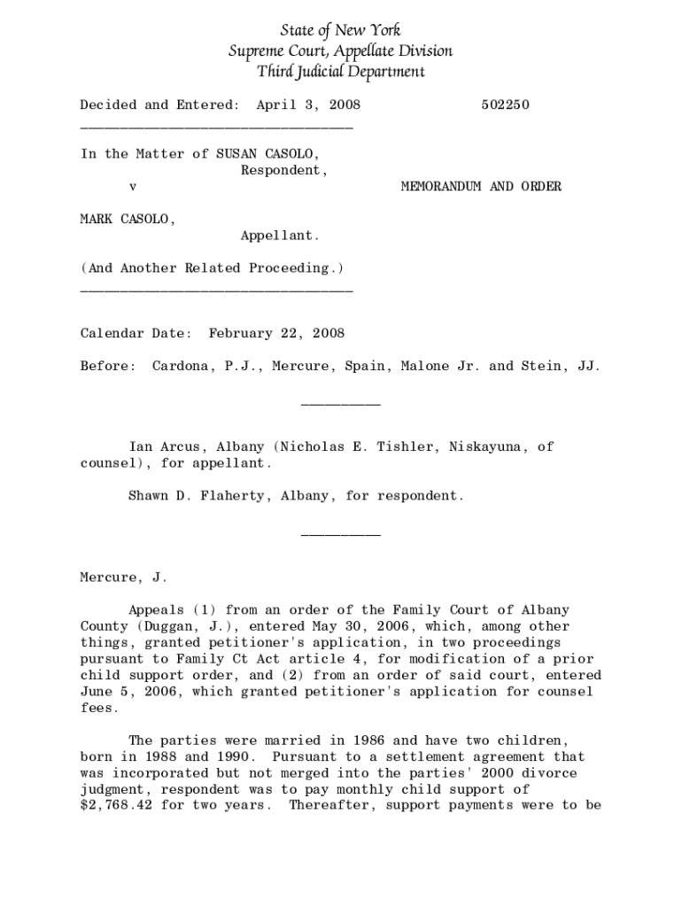 In the Matter of SUSAN CASOLO, Preview on Page 1