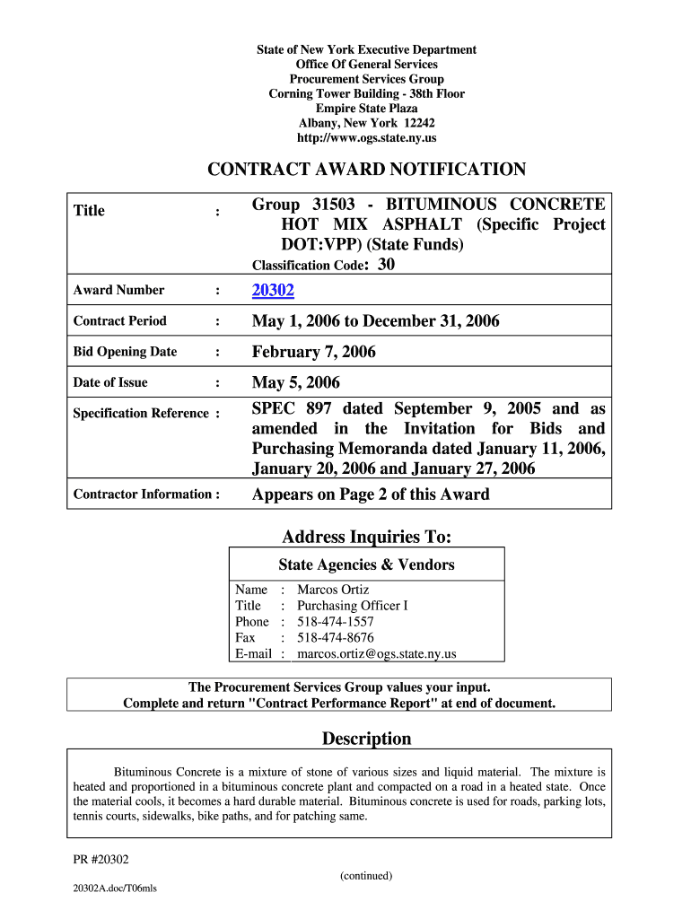 31503 20302 Bituminous Concrete, Hot Mix Asphalt, StateFunds, DOT Preview on Page 1