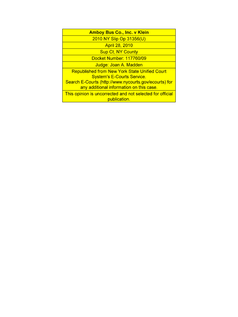 NY State Supreme Court - NY County - New York State Preview on Page 1