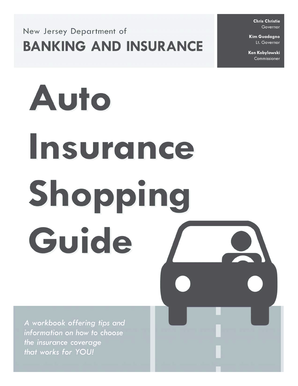 New Jersey Auto Insurance Workbook