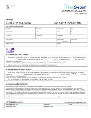 Rhode Island FlexPlan Enrollment Form
