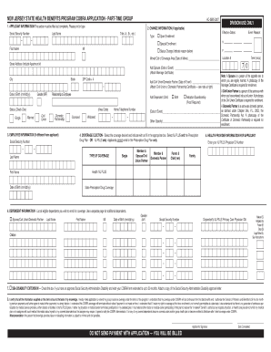 New Jersey COBRA Application Form