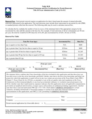 Texas Air Quality Permit Renewal Form