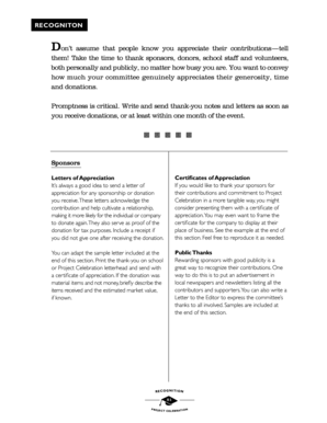 Project Celebration Thank You Letter
