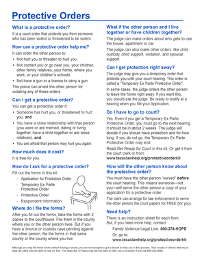 Texas Protective Order Application