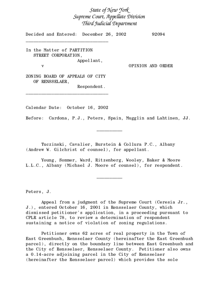 In the Matter of PARTITION Preview on Page 1