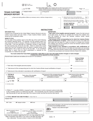 Texas Customs Broker Report