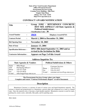 Contract Award Notification
