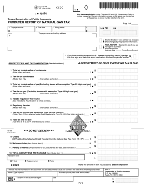 Texas Producer Report of Natural Gas Tax
