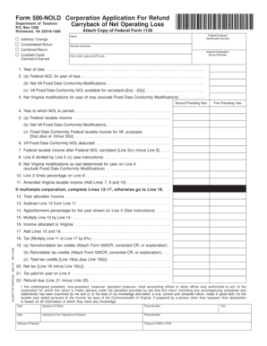 Virginia Corporation Application For Refund