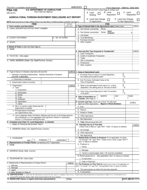 USDA Agricultural Foreign Investment Disclosure Report