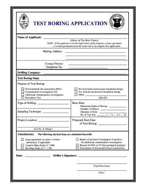 Test Boring Application