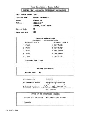 Texas Department of Publio Safety II BREATH TEST OPERATOR ... - ftp txdps state tx