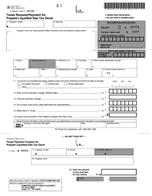 Texas Prepaid Liquefied Gas Tax Decal Form